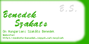 benedek szakats business card