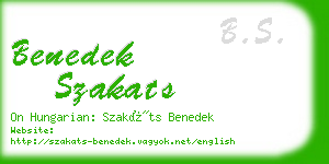 benedek szakats business card